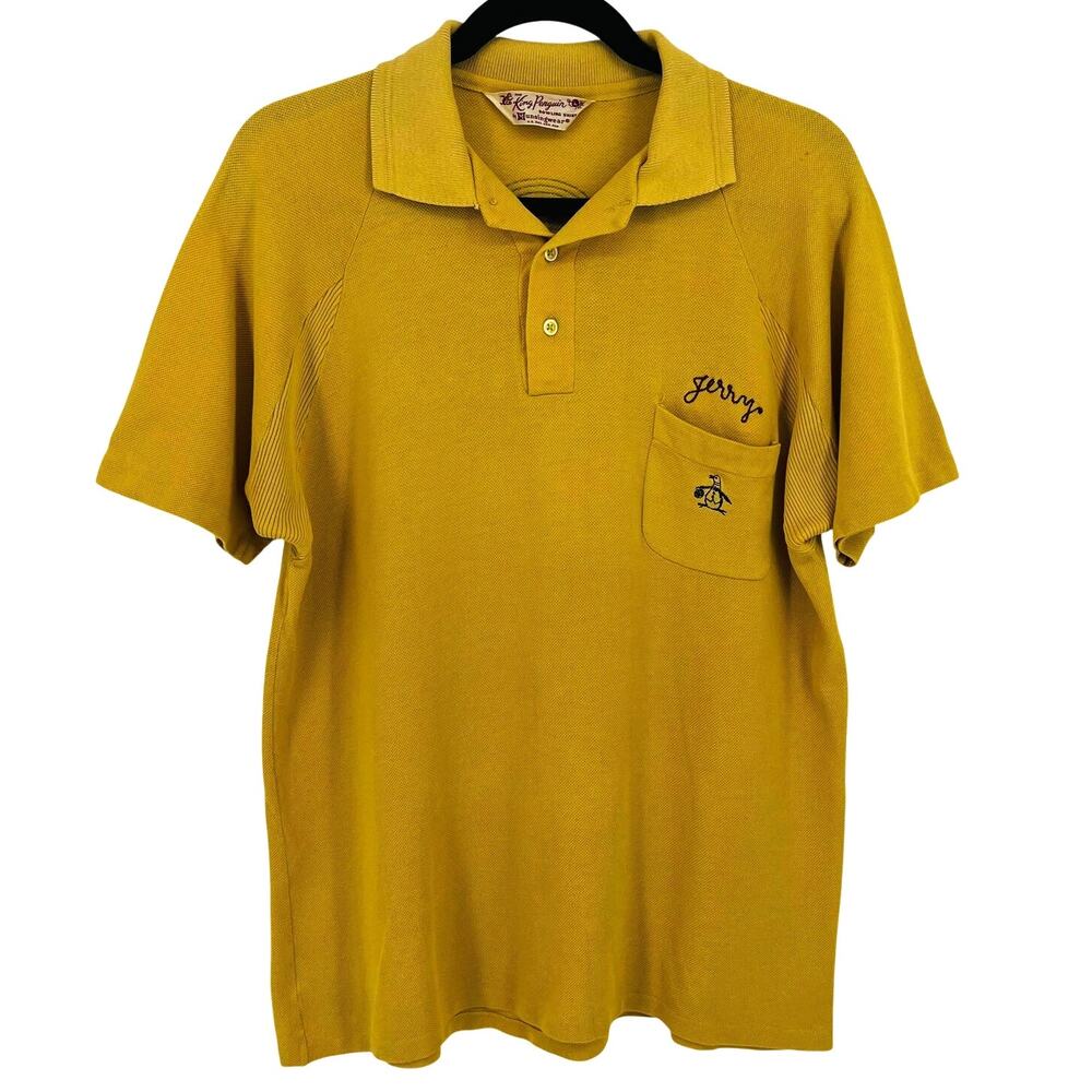Vtg Munsingwear King Penguin Jerry Wilson Freight Bowling Polo Shirt Sz L 60s